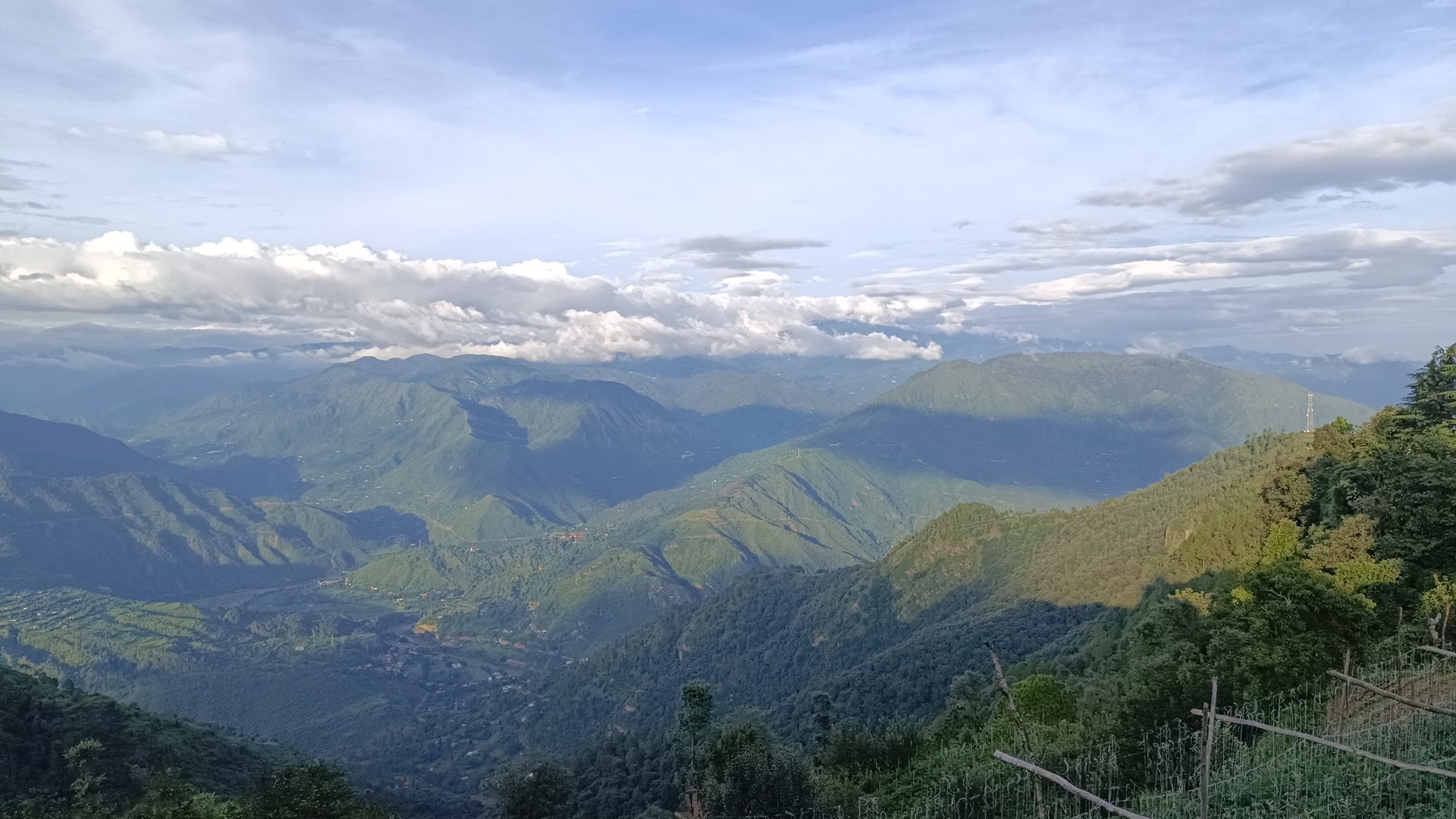 Panoramic mountain view from Windmill Inn — a BnB near Solan in Himachal Pradesh